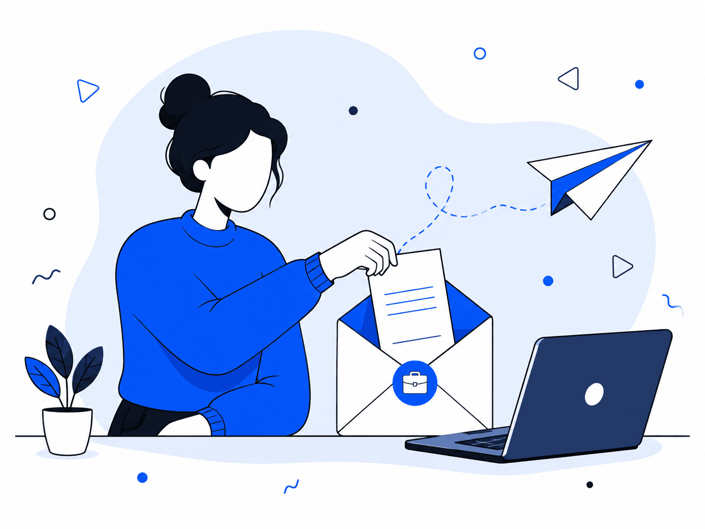 Illustration of exporting a finished cover letter to send with a job application