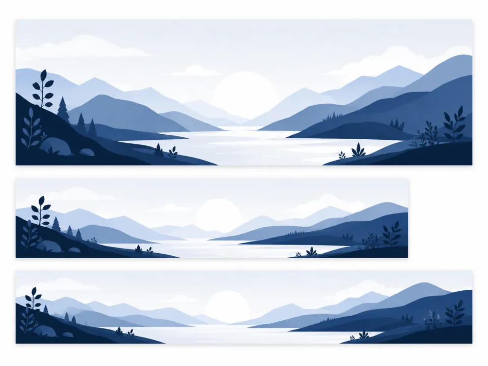 Illustration of a wide banner being cropped to different letter, email, and cover sizes