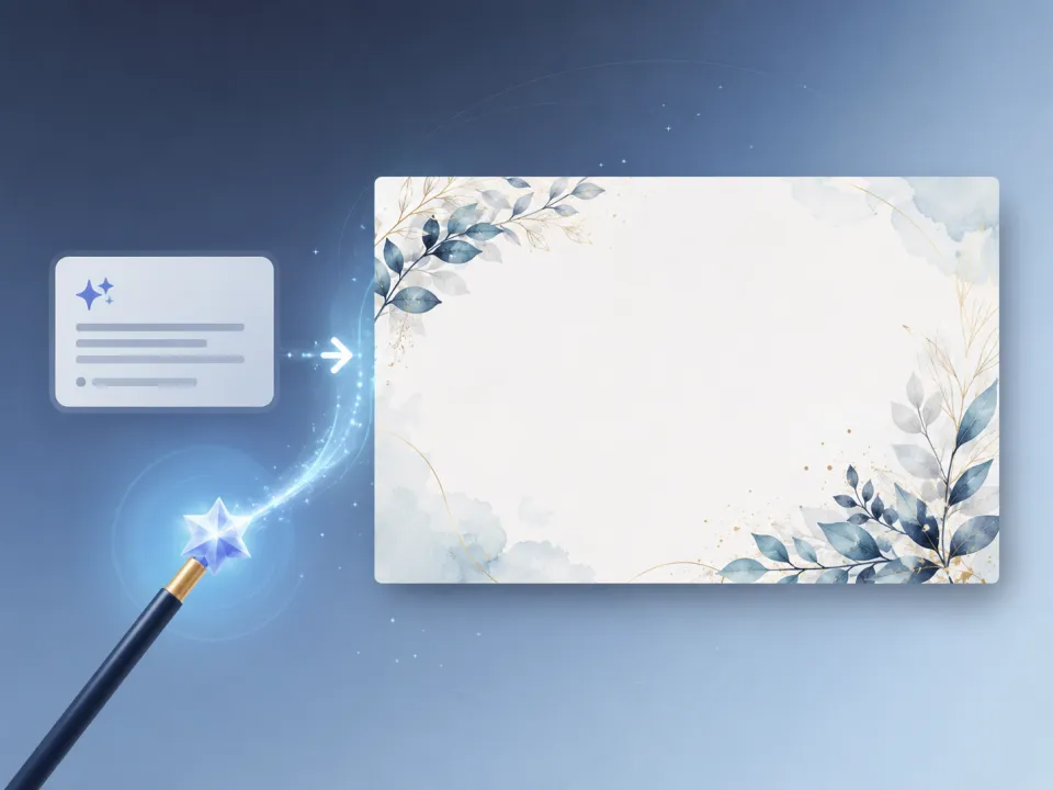 Illustration of an AI generating a styled letterhead banner from a text prompt