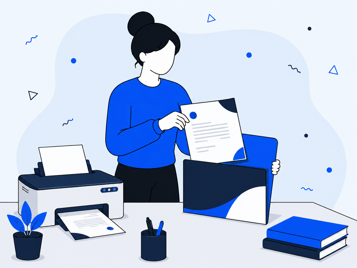 Illustration of exporting a business letter for sending
