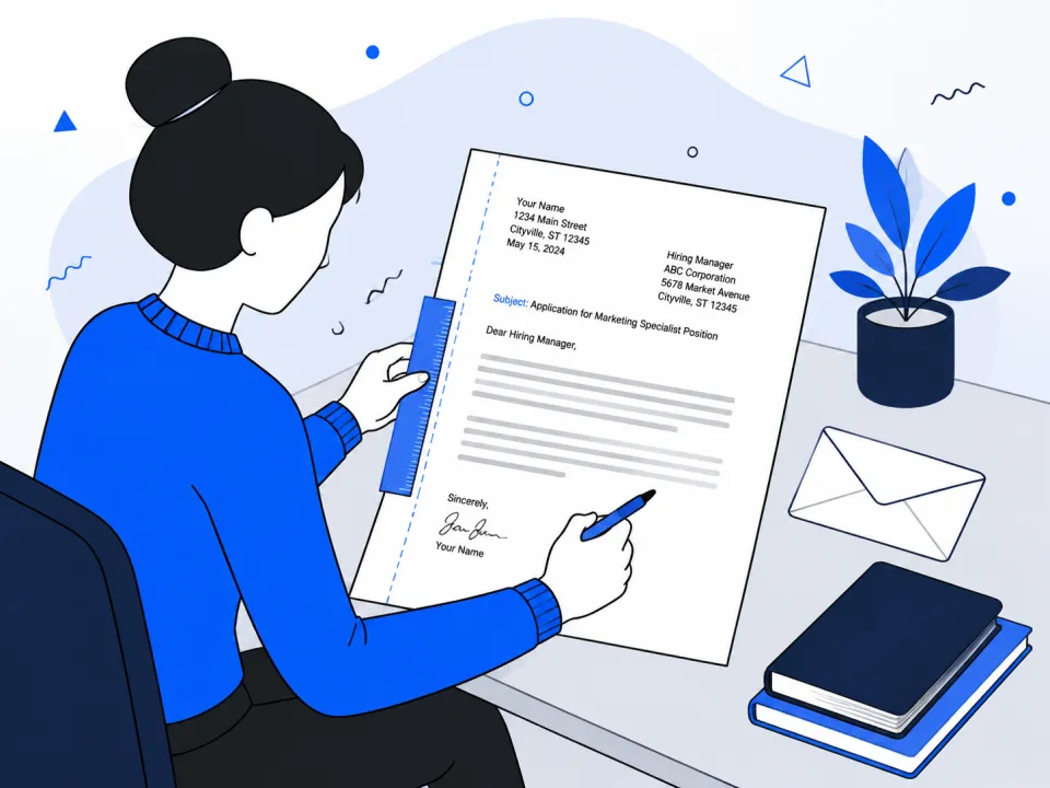 Illustration of the standard format of a business letter