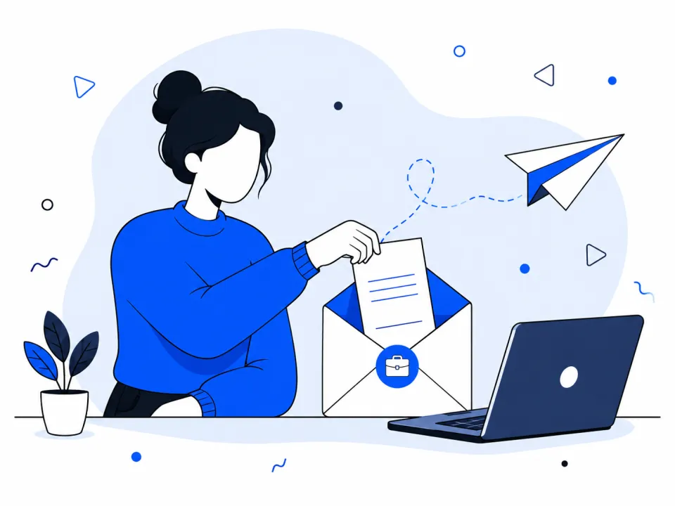 Illustration of exporting a finished cover letter to send with a job application