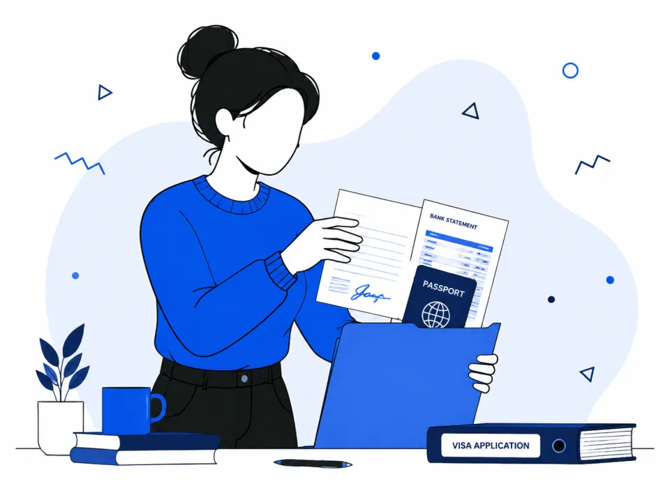 Illustration of preparing a sponsorship letter with supporting documents