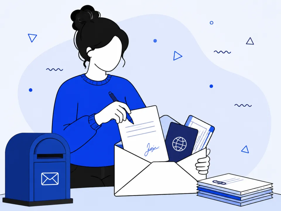 Illustration of exporting and preparing a visa invitation letter for mailing