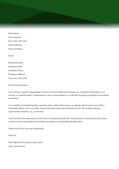 Appointment Request Letter Template