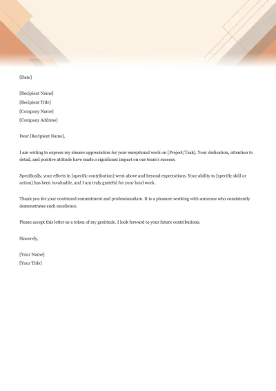 Appreciation Letter Template