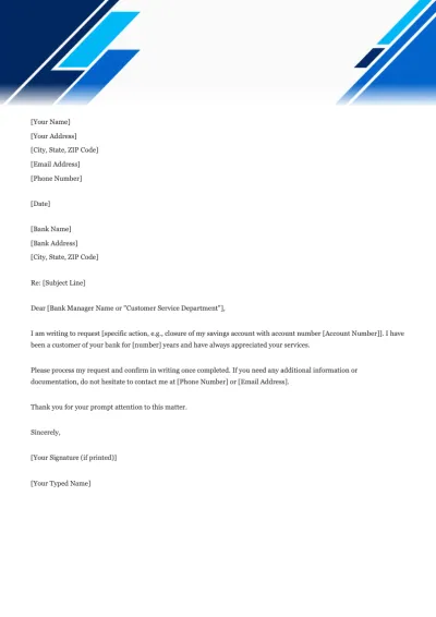 Bank Letter Template