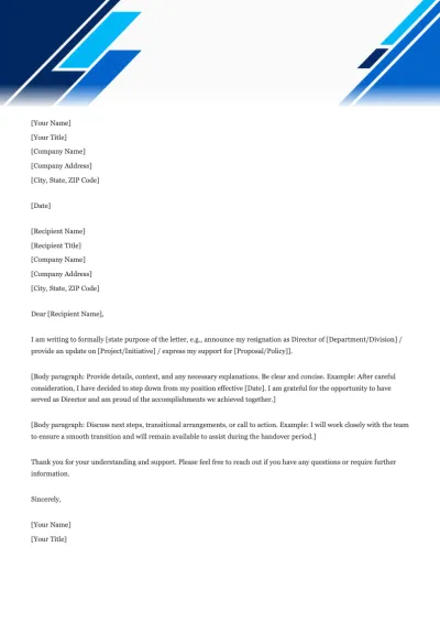 Director Letter Template