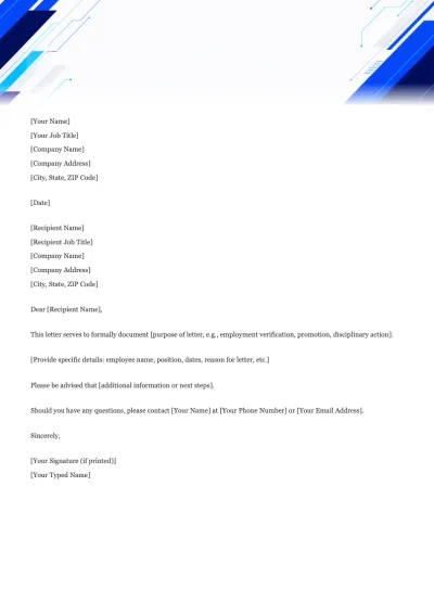 Employee Letter Template