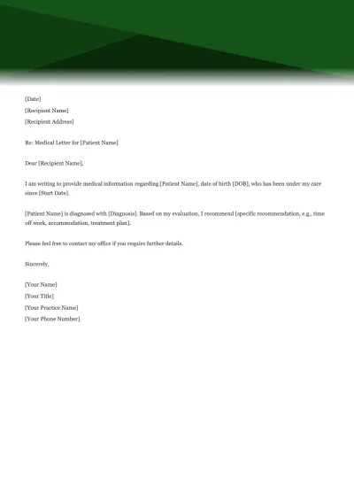 Medical Letter Template