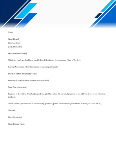 Service Letter Template