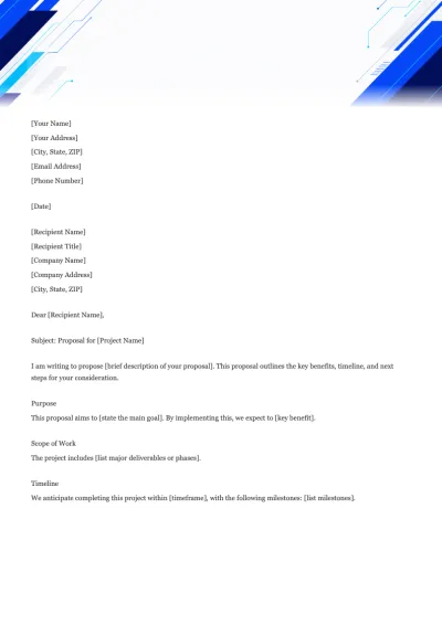 Simple Proposal Letter Template