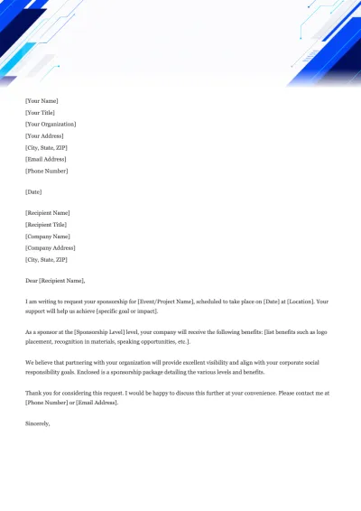 Sponsorship Letter Template